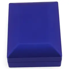 Cutie premium pentru bijuterii cu LED dreptunghiulara, albastra - 9cm
