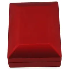 Cutie premium pentru bijuterii cu LED dreptunghiulara, rosie - 9cm