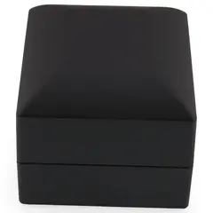 Cutie premium pentru bijuterii cu LED patrata, neagra - 6cm