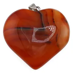 Pandantiv inima din Carneol, 40mm