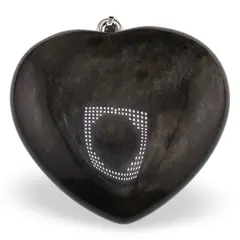 Pandantiv inima din Obsidian auriu, 40mm