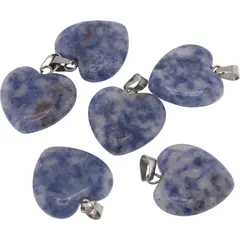 Pandantiv inima din Sodalit, 20mm