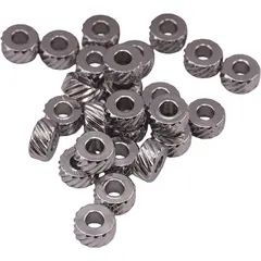 Accesorii din inox - bumbi tip discuri distantieri gravati in spirala pentru bijuterii, 5mm