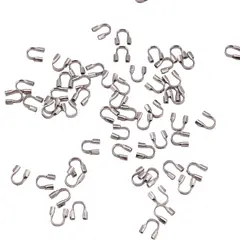 Accesorii din metal rodiat - protectii pentru fir, 4mm