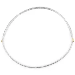 Bratara/colier magnetic din ata argintie, 51cm