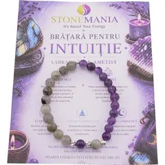 Bratara pentru INTUITIE cu cristale naturale si Argint 925, 6-7mm