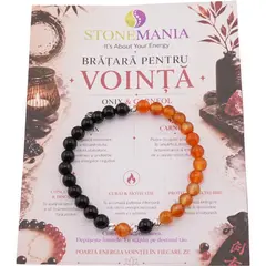 Bratara pentru VOINTA cu cristale naturale si Argint 925, 6mm