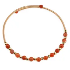 Bratara reglabila fara inchidere cu Carneol sfere 4mm