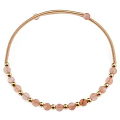 Bratara reglabila fara inchidere cu Cuart cherry sfere 4mm