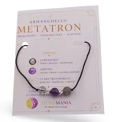 Colier reglabil Arhanghelul METATRON cu cristale naturale si Argint 925, 6mm