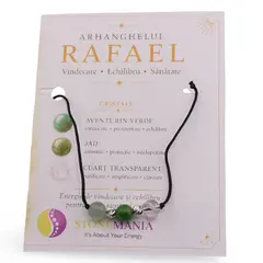 Colier reglabil Arhanghelul RAFAEL cu cristale naturale si Argint 925, 6mm