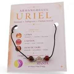 Colier reglabil Arhanghelul URIEL cu cristale naturale si Argint 925, 6mm