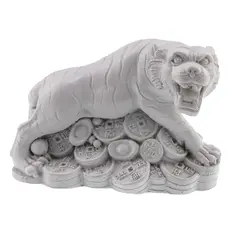 Statueta feng shui Tigru cu monede, pepite si perle pentru abundenta - 9cm