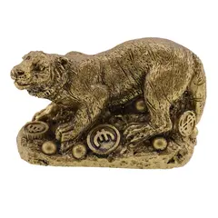 Statueta feng shui Tigru cu monede si Broasca raioasa, 6cm