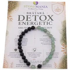 Bratara pentru DETOX ENERGETIC cu cristale naturale si Argint 925, 6mm