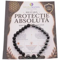 Bratara pentru PROTECTIE ABSOLUTA cu cristale naturale si Argint 925, 6mm