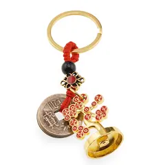 Breloc feng shui Copacul Banilor cu monede chinezesti pentru atragerea abundentei, 9cm