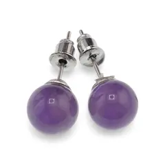 Cercei cu surub Ametist sfere 8mm