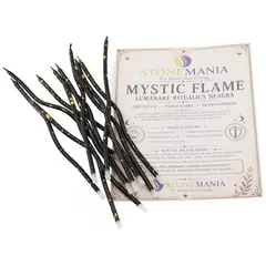 Lumanari ritualice negre spirala - Mystic Flame, 12 buc