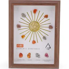 Tablou decorativ cu cristalele reprezentative elementului FOC, 20cm