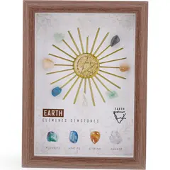 Tablou decorativ cu cristalele reprezentative elementului PAMANT, 20cm