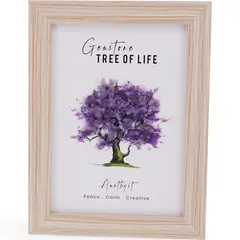 Tablou decorativ cu Pomul Vietii cu cristale de Ametist - 20,5cm
