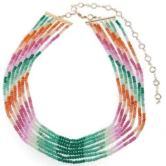 Colier Zirconii A+ multicolore 3mm pe sapte randuri