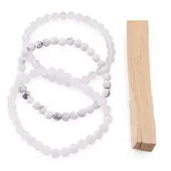 Set Bratari pentru Ziua de Duminica – Reset si Claritate, Cristal de Stanca, Howlit si Selenit