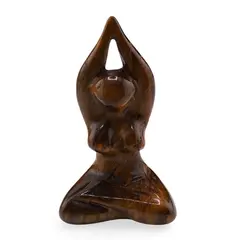 Figurina gravata in pozitie Yoga, Ochi de tigru 50mm