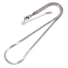Lantisor din inox argintiu model snake gros, 40cm