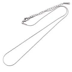 Lantisor din inox argintiu model snur, 40cm