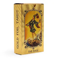 Tarot cu Folie Albastra si Aurie, Ochiul Atotvazator, THE FOOL – cu brosura explicativa - 78 de carti