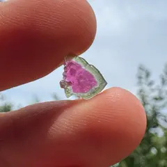 Turmalina Watermelon, cristal natural unicat, cod A1, 7x4mm, 3.19ct