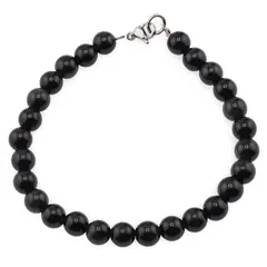 Bratara Obsidian Rainbow sfere 6mm