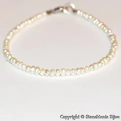 Bratara perle cultura albe neuniforme 3mm