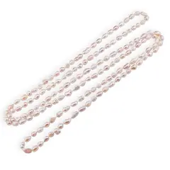 Colier Perle de cultura albe, roz si crem cu noduri, 185cm