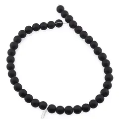 Sirag onix negru sfere mate 10mm, 38cm