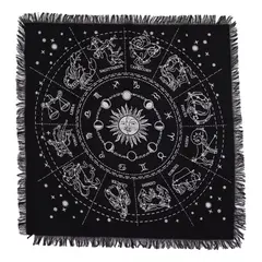 Fata de masa pentru Tarot cu franjuri, Horoscop - 50cm x 50cm