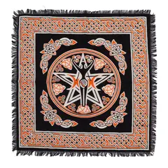 Fata de masa pentru Tarot cu franjuri, Mama Pamant - 50cm x 50cm