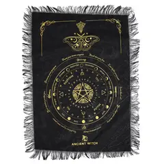 Panza pentru Divinatie cu Pendul - Fluture Mistic negru si auriu, 30x46,5cm