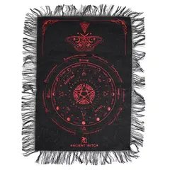 Panza pentru Divinatie cu Pendul - Fluture Mistic negru si rosu, 30x46,5cm