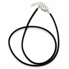 Snur negru cu inchizatoare, suede (imitatie de piele) – produs pe fundal alb