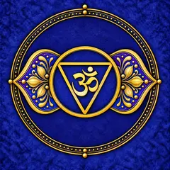 Abtibild Chakra 6 Ajna (Al Treilea Ochi), PVC rezistent, patrat, 5 x 5 cm