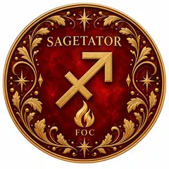Abtibild zodia Sagetator din PVC, patrat, 5 x 5 cm, cu simbol si element Foc