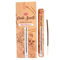 Betisoare parfumate HEM Smudge Hexa, aroma Palo Santo, pachet de 20