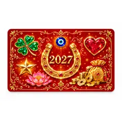 Card pentru manifestare si indeplinirea dorintelor de Revelion 2027, cu lista de dorinte si plic