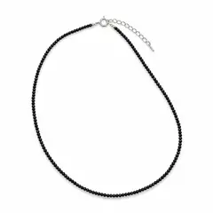 Colier spinel negru 2mm si argint 925