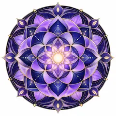 Sticker decorativ din PVC cu mandala pentru intuitie, patrat 5 x 5 cm, fundal alb