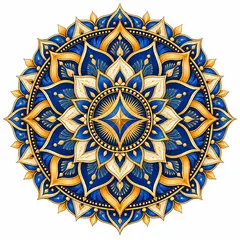 Sticker decorativ din PVC cu mandala pentru succes, patrat, 5 x 5 cm, fundal alb