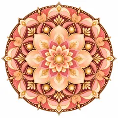 Sticker decorativ din PVC cu mandala recunostintei, patrat 5 x 5 cm, fundal alb